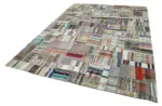 Chaput Patchwork Multi Renk Pamuk Üzerine Yün El Dokuma Kilim-241x351 - Görsel 3