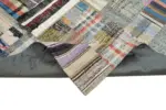 Chaput Patchwork Multi Renk Pamuk Üzerine Yün El Dokuma Kilim-241x351 - Görsel 6