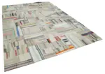 Chaput Patchwork Multi Renk Pamuk Üzerine Yün El Dokuma Kilim-240x351 - Görsel 2