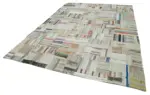 Chaput Patchwork Multi Renk Pamuk Üzerine Yün El Dokuma Kilim-240x351 - Görsel 3
