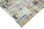 Chaput Patchwork Multi Renk Pamuk Üzerine Yün El Dokuma Kilim-240x351 - Görsel 4