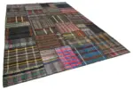 Chaput Patchwork Multi Renk Pamuk Üzerine Yün El Dokuma Kilim-250x362 - Görsel 2