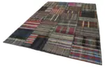 Chaput Patchwork Multi Renk Pamuk Üzerine Yün El Dokuma Kilim-250x362 - Görsel 3