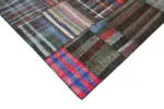 Chaput Patchwork Multi Renk Pamuk Üzerine Yün El Dokuma Kilim-207x310 - Görsel 4