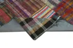 Chaput Patchwork Multi Renk Pamuk Üzerine Yün El Dokuma Kilim-207x310 - Görsel 6