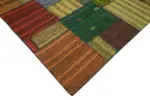 Chaput Patchwork Multi Renk Pamuk Üzerine Yün El Dokuma Kilim-248x352 - Görsel 4