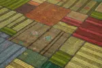 Chaput Patchwork Multi Renk Pamuk Üzerine Yün El Dokuma Kilim-248x352 - Görsel 5