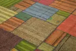 Chaput Patchwork Multi Renk Pamuk Üzerine Yün El Dokuma Kilim-250x352 - Görsel 5