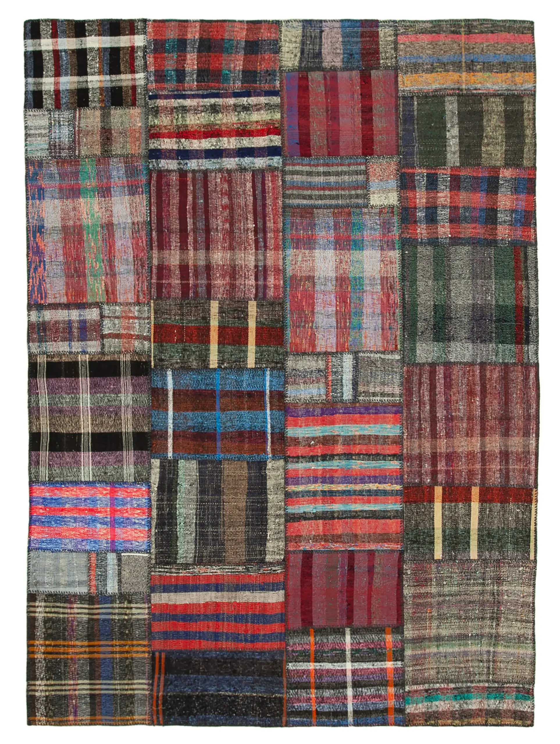 Rc_36990_1_Multicolor_Oriental_Kilim_Patchwork_Rugs Chaput Patchwork Multi Renk Pamuk Üzerine Yün El Dokuma Kilim-224x310 - Görsel 1