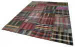 Chaput Patchwork Multi Renk Pamuk Üzerine Yün El Dokuma Kilim-224x310 - Görsel 3