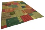Chaput Patchwork Multi Renk Pamuk Üzerine Yün El Dokuma Kilim-250x352 - Görsel 2