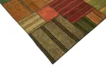 Chaput Patchwork Multi Renk Pamuk Üzerine Yün El Dokuma Kilim-250x352 - Görsel 4