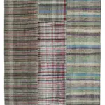 Chaput Patchwork Multi Renk Pamuk Üzerine Yün El Dokuma Kilim-249x360