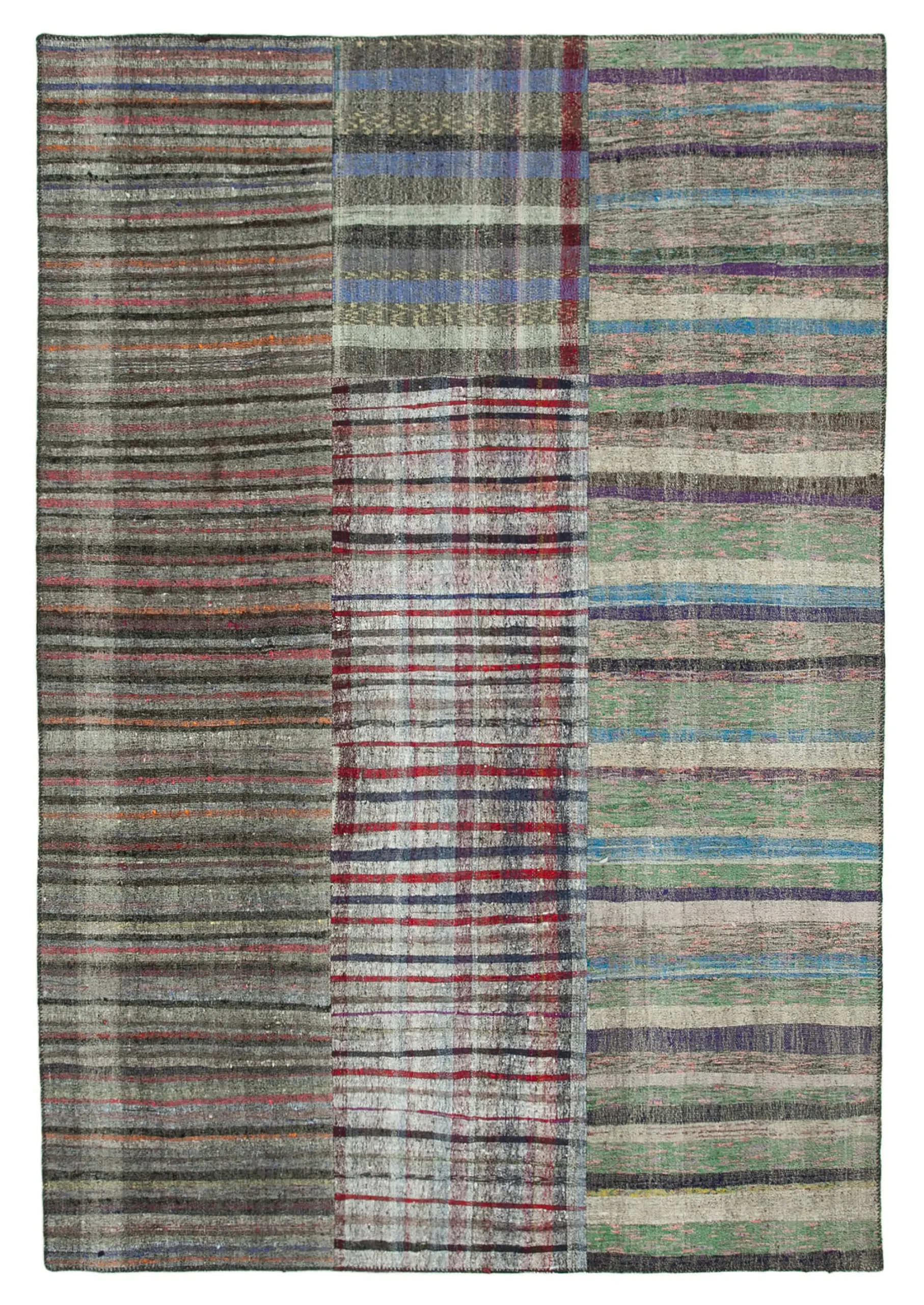 Rc_36993_1_Multicolor_Oriental_Kilim_Patchwork_Rugs Chaput Patchwork Multi Renk Pamuk Üzerine Yün El Dokuma Kilim-249x360 - Görsel 1