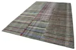 Chaput Patchwork Multi Renk Pamuk Üzerine Yün El Dokuma Kilim-249x360 - Görsel 3