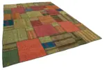 Chaput Patchwork Multi Renk Pamuk Üzerine Yün El Dokuma Kilim-248x351 - Görsel 2