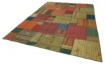 Chaput Patchwork Multi Renk Pamuk Üzerine Yün El Dokuma Kilim-248x351 - Görsel 3