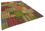 Chaput Patchwork Multi Renk Pamuk Üzerine Yün El Dokuma Kilim-249x354 - Görsel 2