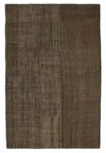 Kıl Çizgili Kahverengi Keçi Kılı İpliğinden El Dokuma Kilim-238x360