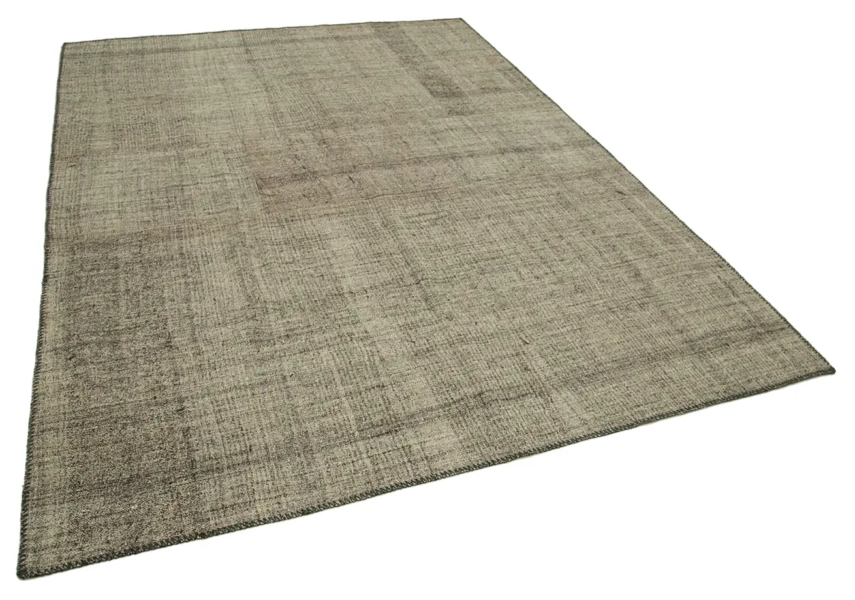 Kıl Çizgili Kahverengi Keçi Kılı İpliğinden El Dokuma Kilim-205x275 - Görsel 2