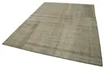 Kıl Çizgili Kahverengi Keçi Kılı İpliğinden El Dokuma Kilim-205x275 - Görsel 3