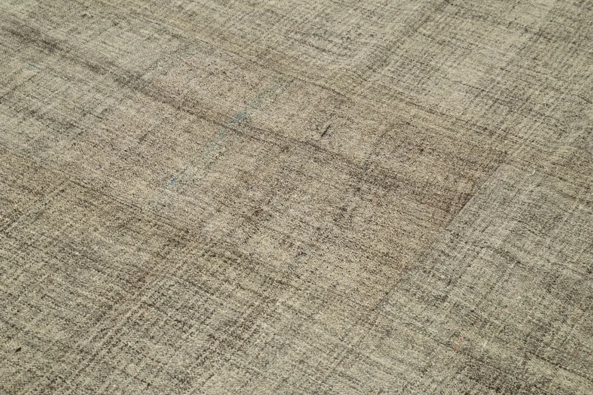 Kıl Çizgili Kahverengi Keçi Kılı İpliğinden El Dokuma Kilim-205x275 - Görsel 5