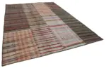 Chaput Patchwork Multi Renk Pamuk Üzerine Yün El Dokuma Kilim-264x364 - Görsel 2
