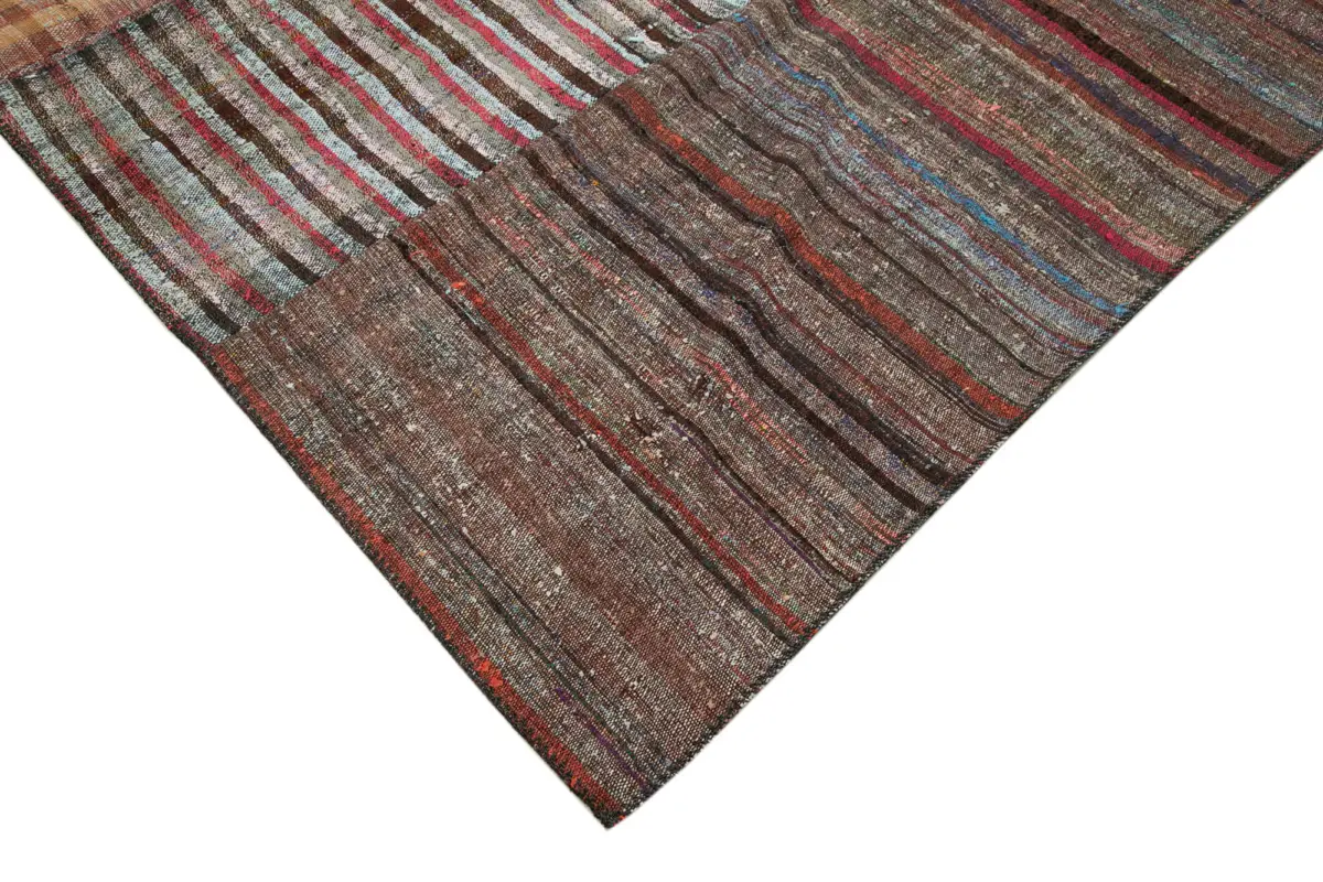 Chaput Patchwork Multi Renk Pamuk Üzerine Yün El Dokuma Kilim-264x364 - Görsel 4