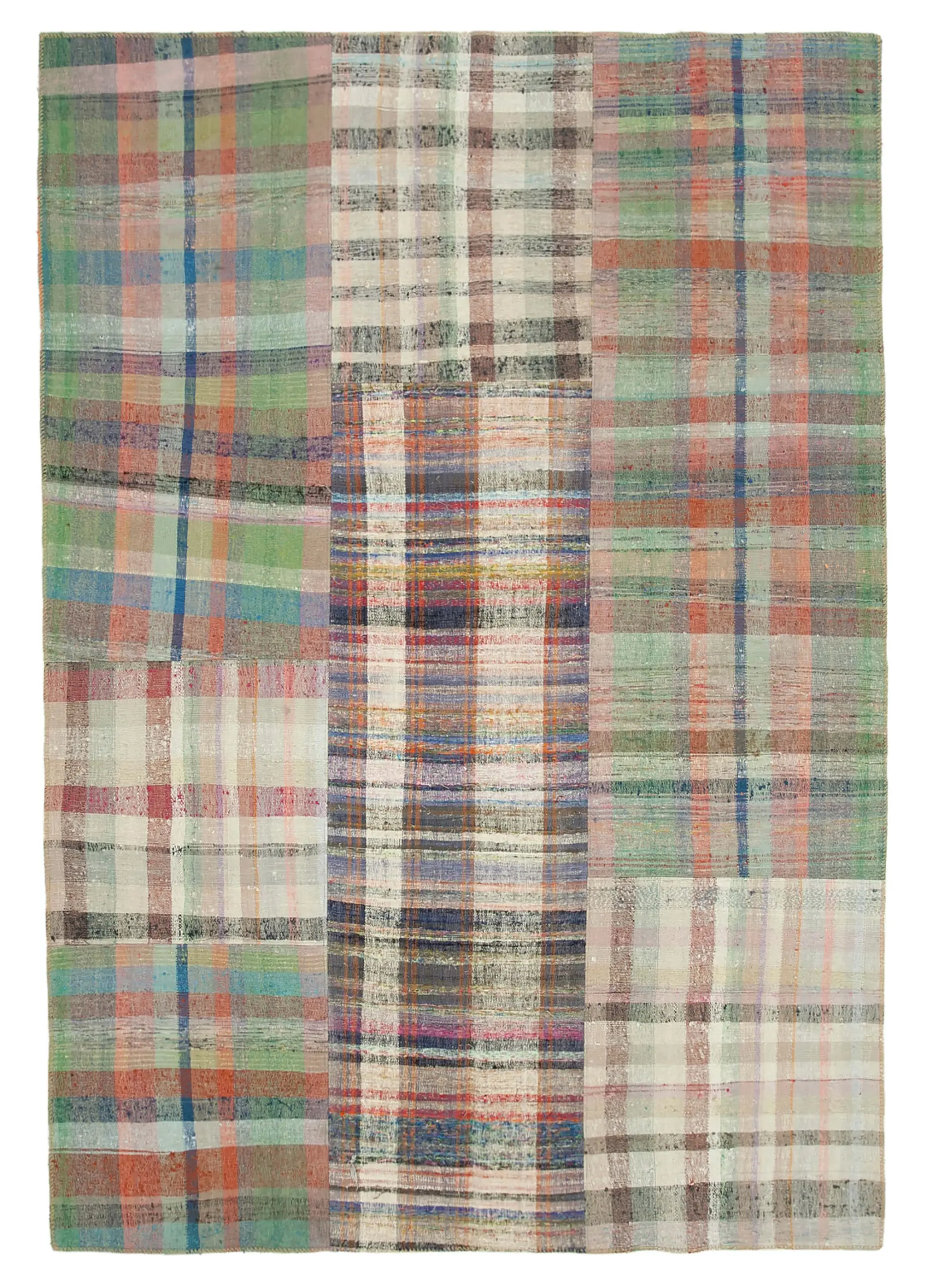 Rc_37004_1_Multicolor_Oriental_Kilim_Patchwork_Rugs Chaput Patchwork Multi Renk Pamuk Üzerine Yün El Dokuma Kilim-248x358 - Görsel 1