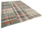 Chaput Patchwork Multi Renk Pamuk Üzerine Yün El Dokuma Kilim-248x358 - Görsel 2