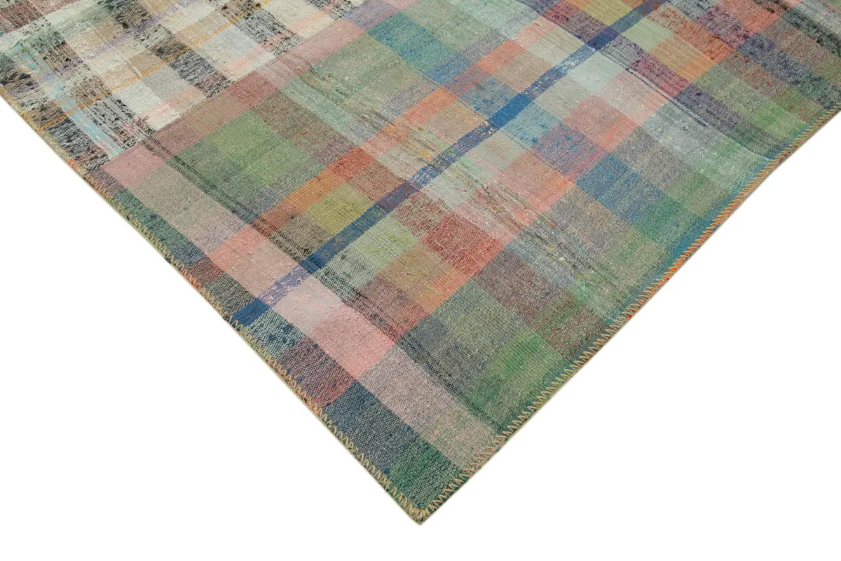 Chaput Patchwork Multi Renk Pamuk Üzerine Yün El Dokuma Kilim-248x358 - Görsel 4