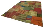 Chaput Patchwork Multi Renk Pamuk Üzerine Yün El Dokuma Kilim-248x351 - Görsel 3