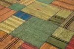 Chaput Patchwork Multi Renk Pamuk Üzerine Yün El Dokuma Kilim-248x351 - Görsel 5