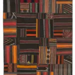 Anadolu Patchwork Multi Renk Pamuk Üzerine Yün El Dokuma Kilim-224x331