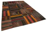 Anadolu Patchwork Multi Renk Pamuk Üzerine Yün El Dokuma Kilim-224x331 - Görsel 2