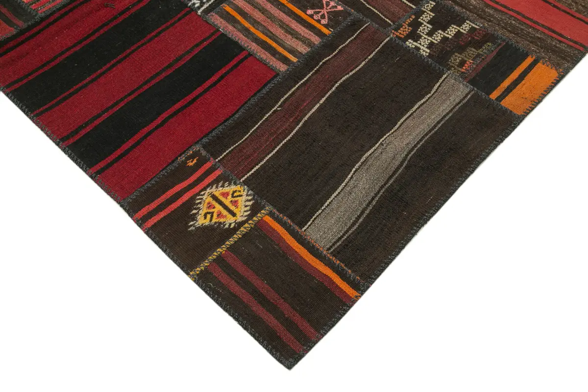 Anadolu Patchwork Multi Renk Pamuk Üzerine Yün El Dokuma Kilim-224x331 - Görsel 4