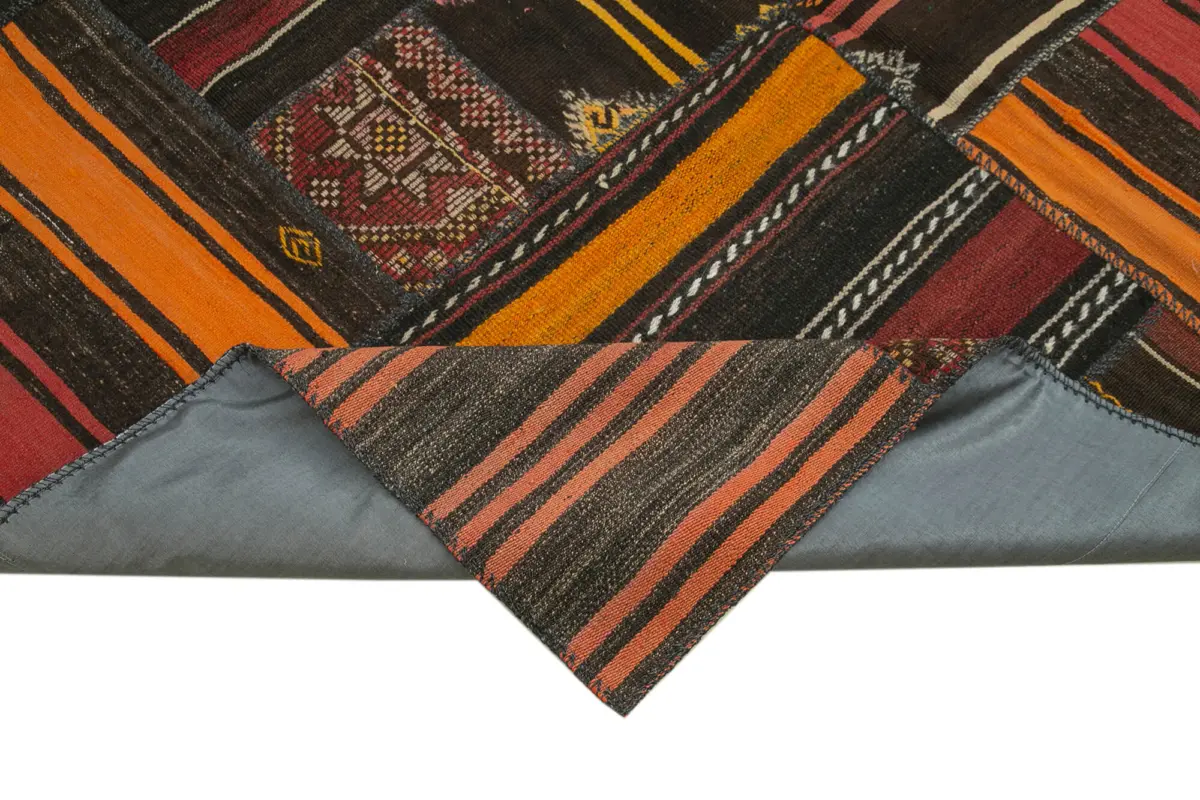 Anadolu Patchwork Multi Renk Pamuk Üzerine Yün El Dokuma Kilim-224x331 - Görsel 6