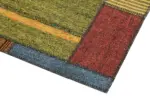 Chaput Patchwork Multi Renk Pamuk Üzerine Yün El Dokuma Kilim-083x221 - Görsel 4