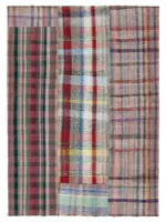 Chaput Patchwork Multi Renk Pamuk Üzerine Yün El Dokuma Kilim-235x320