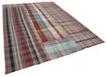 Chaput Patchwork Multi Renk Pamuk Üzerine Yün El Dokuma Kilim-235x320 - Görsel 2