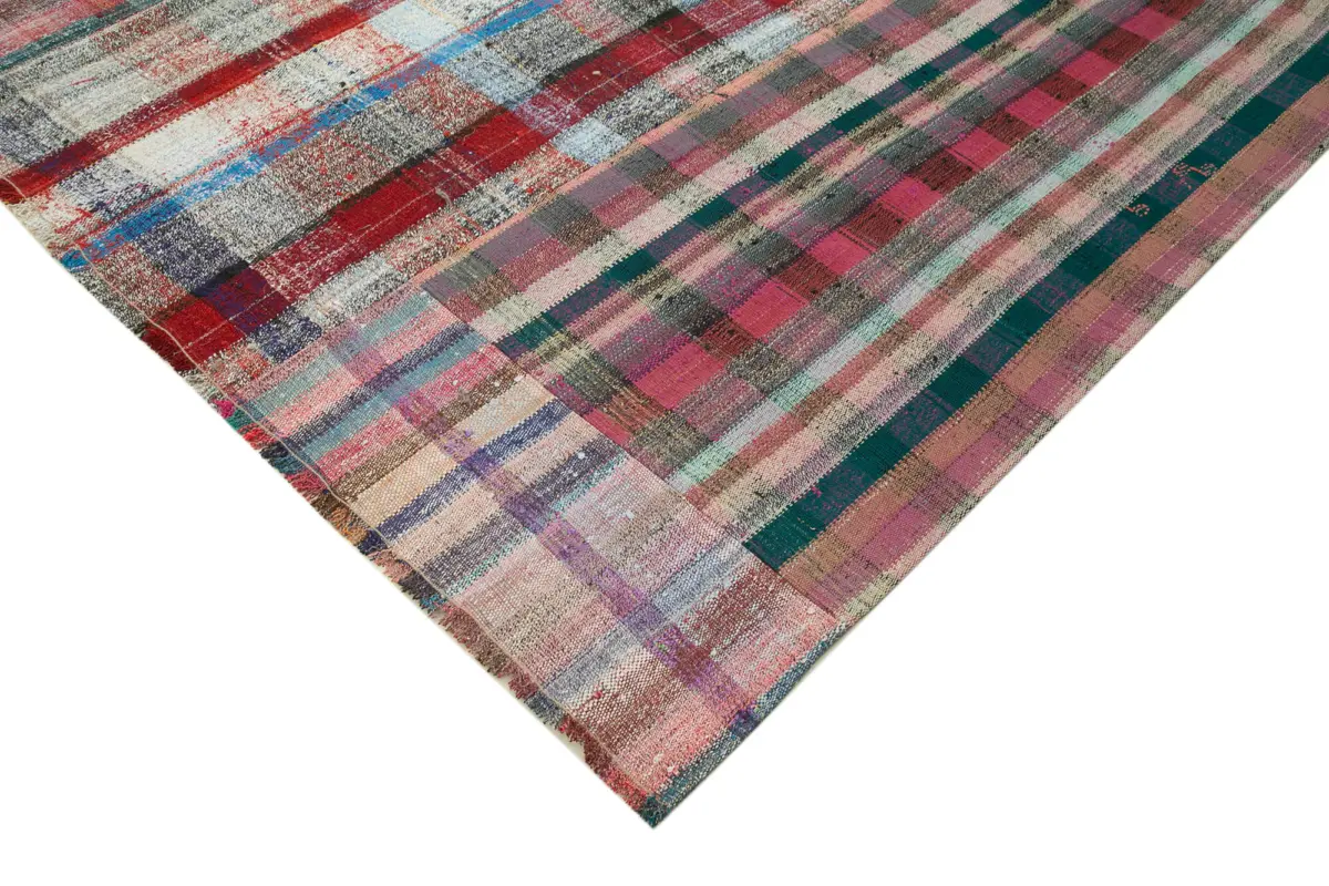 Chaput Patchwork Multi Renk Pamuk Üzerine Yün El Dokuma Kilim-235x320 - Görsel 4