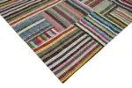 Chaput Patchwork Multi Renk Pamuk Üzerine Yün El Dokuma Kilim-305x402 - Görsel 4