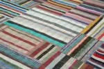 Chaput Patchwork Multi Renk Pamuk Üzerine Yün El Dokuma Kilim-305x402 - Görsel 5