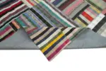 Chaput Patchwork Multi Renk Pamuk Üzerine Yün El Dokuma Kilim-305x402 - Görsel 6