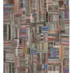 Chaput Patchwork Multi Renk Pamuk Üzerine Yün El Dokuma Kilim-261x378