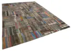 Chaput Patchwork Multi Renk Pamuk Üzerine Yün El Dokuma Kilim-261x378 - Görsel 2