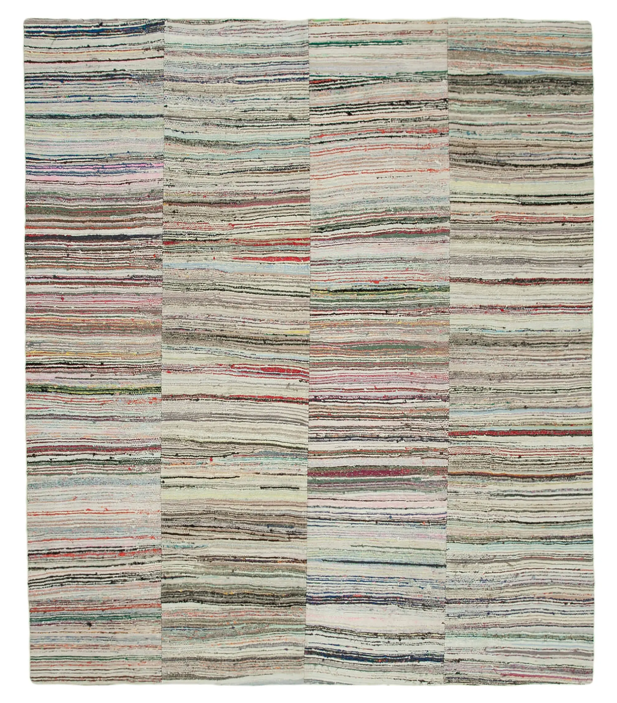 Chaput Patchwork Multi Renk Pamuk Üzerine Yün El Dokuma Kilim-290x343 - Görsel 1