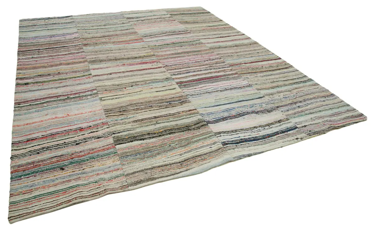 Chaput Patchwork Multi Renk Pamuk Üzerine Yün El Dokuma Kilim-290x343 - Görsel 2