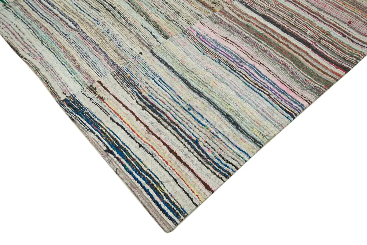 Chaput Patchwork Multi Renk Pamuk Üzerine Yün El Dokuma Kilim-290x343 - Görsel 4