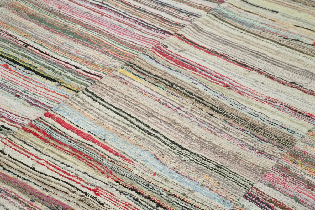 Chaput Patchwork Multi Renk Pamuk Üzerine Yün El Dokuma Kilim-290x343 - Görsel 5